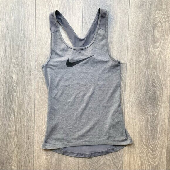 Nike Pro Cool Dri-Fit Logo Tank Top Grey Racerback Sleeveless Size XS - Picture 2 of 10